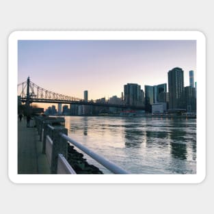 Roosevelt Island Bridge Sunset Sticker